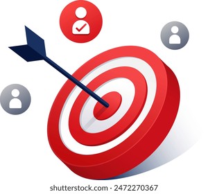 3D Target Audience goal business clipart 