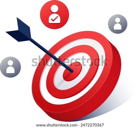 3D Target Audience goal business clipart 