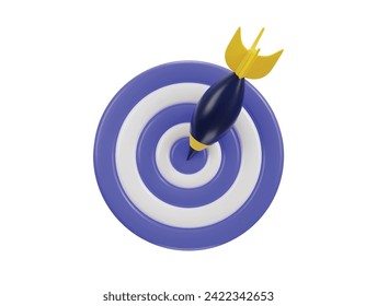 Ilustración vectorial del icono de la placa dardo de destino 3d