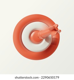 3D target icon in the center of which the arrow hit.
