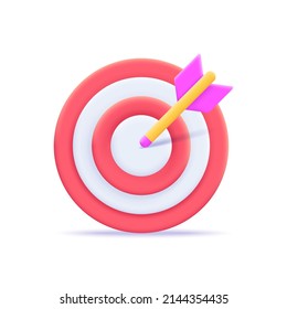 3d target payment realistic icon vector concept. Trendy modern design illustration isolated