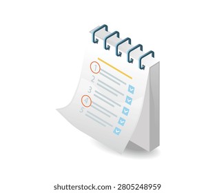 3D Task Checklist To Do List Planning Productivity Time Management Concept