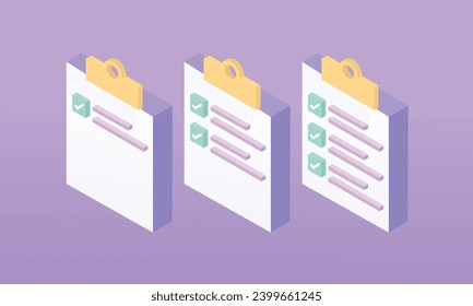 3d Task management checklist, efficient work, project plan, fast progress, level up concept, assignment and exam.on pastel background.3d handmade.3d vector icon for technology,business illustration.