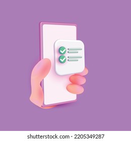 3d task management todo check list plan with bubble, efficient work on project plan, fast progress, level up concept.vector 