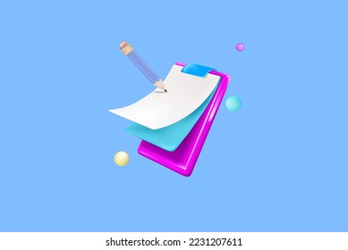 3d task manager. 3d vector render writing task manager on isolated background.