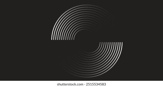 3D techno abstract background overlap layer on dark space with glowing white circles shape decoration. Modern graphic design element lines style concept for banner, flyer, card abstract