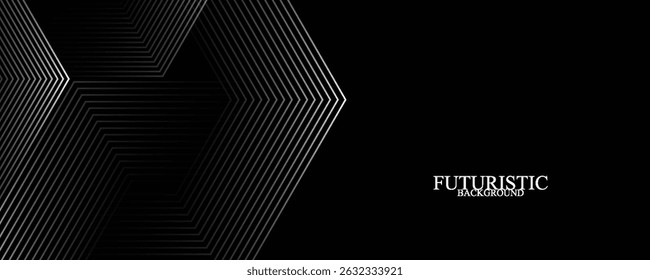 3D techno abstract background overlap layer on dark space with glowing white lines shape decoration. Modern graphic design element future style concept for banner, flyer, card, or brochure cover