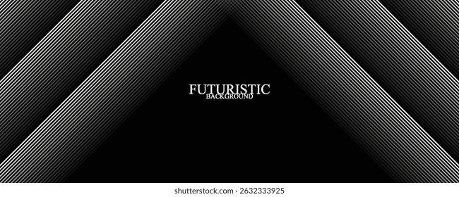 3D techno abstract background overlap layer on dark space with glowing white lines shape decoration. Modern graphic design element future style concept for banner, flyer, card, or brochure cover