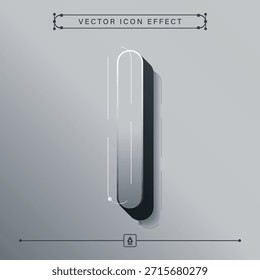 Icono de letra gris 3d techno I con diseño futurista moderno e ilustración de concepto de vestíbulo de hotel