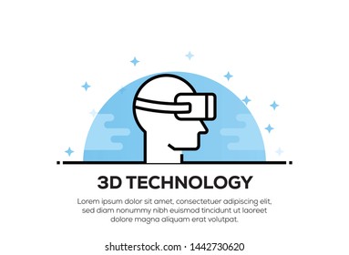 3D TECHNOLOGY AND ILLUSTRATION ICON CONCEPT