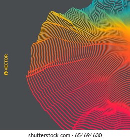 3D technology style. Abstract background. Vector illustration.