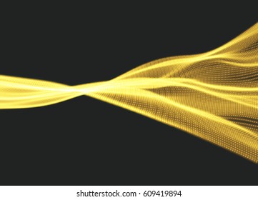 3D Technology Style. Network Design with Particle. Abstract Vector Illustration.