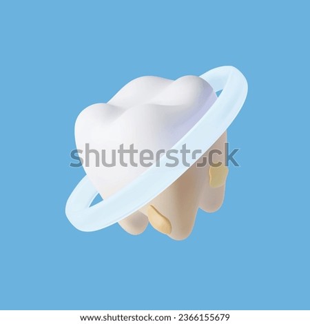 3D teeth whitening. Realistic vector comparison of clean and dirty tooth before and after whitening treatment. Good and bad dental health and oral hygiene. Tooth cleaning beauty procedure, enamel care