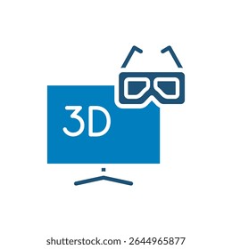 Diseño de Vector de iconos de gafas de televisión 3D en estilo de moda