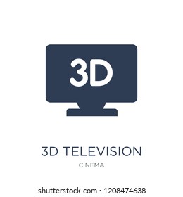 3D Television icon. Trendy flat vector 3D Television icon on white background from Cinema collection, vector illustration can be use for web and mobile, eps10