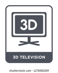3d television icon vector on white background, 3d television trendy filled icons from Cinema collection, 3d television vector illustration