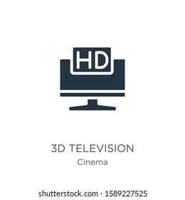 3d television icon vector. Trendy flat 3d television icon from cinema collection isolated on white background. Vector illustration can be used for web and mobile graphic design, logo, eps10