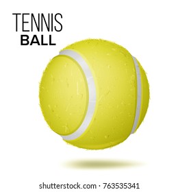 3D Tennis Ball Vector. Classic Yellow Ball. Illustration