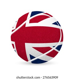 3D tennis balls with UK flag isolated on white. Vector EPS10 illustration. 