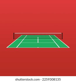 3d tennis court vector graphics