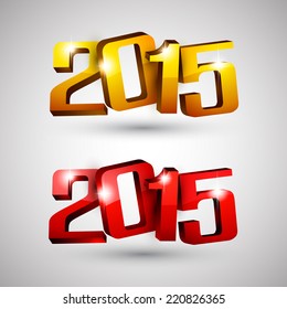 3d texto 2015 feliz diseño de año nuevo. Ilustración vectorial. 