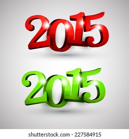 3d texto 2015 feliz diseño de año nuevo. Ilustración vectorial.  