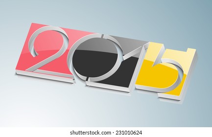 3d texto 2015 sobre el brillante tablero de colores para las celebraciones de Año Nuevo Feliz.