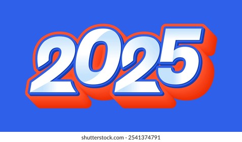 Texto 3D Celebración del Año Nuevo 2025