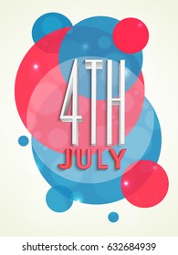 3D text 4th of July on abstract National Flag color background for American Independence Day celebration.