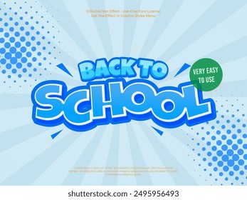 3d text Back to school with bold style effect