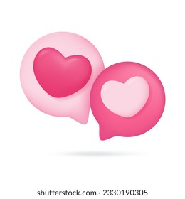 3d text box. Speech bubble dialog dialogue. questions and answers. 3D Vector Illustration.
