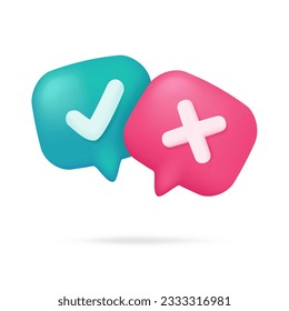 3d text box. Speech bubble dialog dialogue. questions and answers. 3D Vector Illustration. - Powered by Shutterstock - Get 15% off with code: PIKWIZARD15