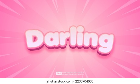 3D Text Darling editable text effect font