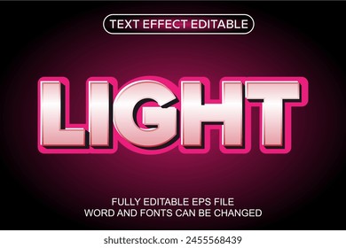 3D TEXT EFECT LIGHT VECTOR EDITABLE