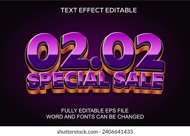 3D text effect 02.02 special sale vector editable