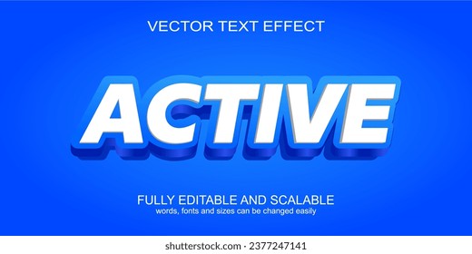 3D text effect active vector 