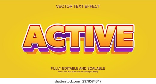 3D TEXT EFFECT ACTIVE VECTOR