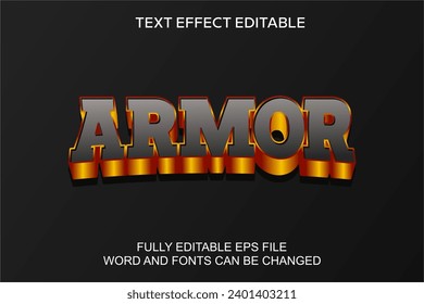 3D TEXT EFFECT ARMOR VECTOR EDITABLE