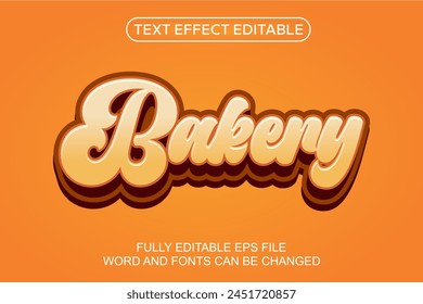 3d text effect bakery vector editable