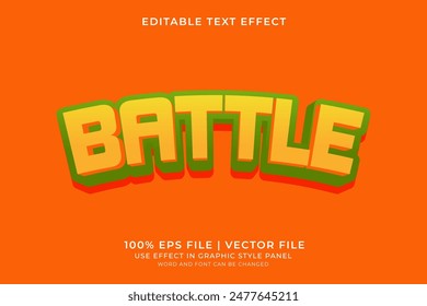 3d text effect Battle editable vector