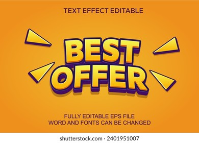 3D TEXT EFFECT BEST OFFER VECTOR EDITABLE