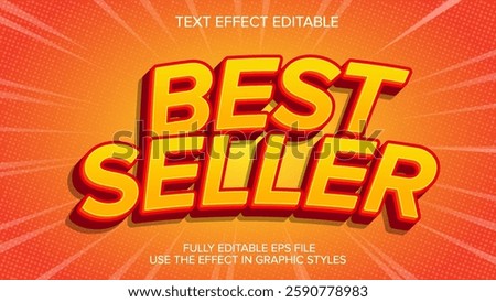 3D text effect best seller vector editable
