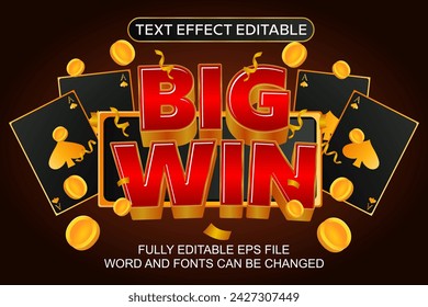 3D TEXT EFFECT BIG WIN VECTOR EDITABLE