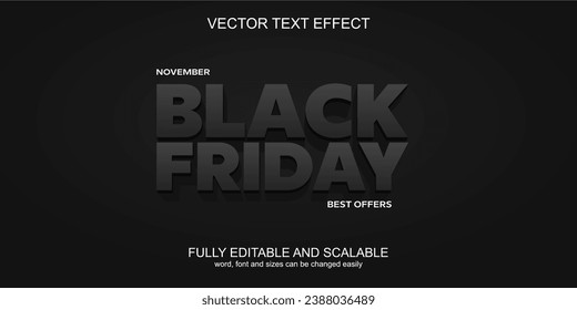 Efecto de texto 3D versión de venta de viernes negro editable