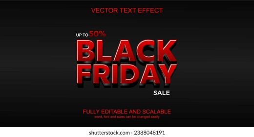 3d text effect black friday promotion vector editable