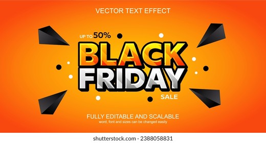 3D TEXT EFFECT BLACK FRIDAY PROMOTION VECTOR EDITABLE