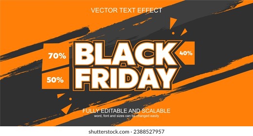 Efecto de texto 3D vector de viernes negro editable bueno para banners etc