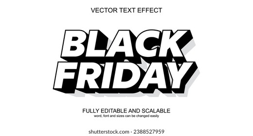 3D text effect black friday vector editable good for banner etc