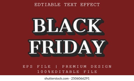 3d text effect black friday promotion vector editable
