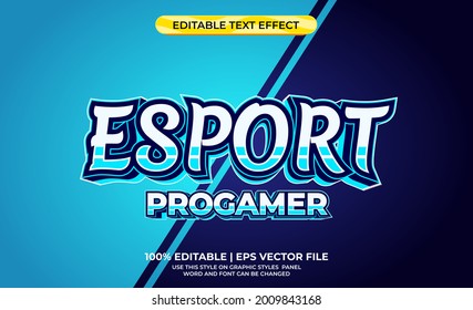 3d text effect with blue esport theme. typography for name esport logo.